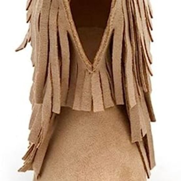 Coconuts by Matisse Natural Logan Fringe Western Style Booties Boots size 9.5 - Picture 6 of 9